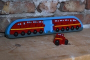 Träsifferpussel 1-10 rött tåg