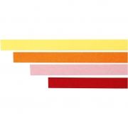 Quilling strimlor, orange, rosa, röd, gul, L: 78 cm, B: 5 mm, 120 g, 100 st./ 1 förp.