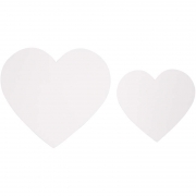 Hjärtan, vit, stl. 6+8,5 cm, 240 g, 50 st./ 1 förp.