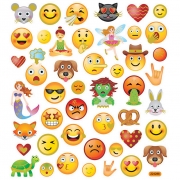 Stickers, emojis, 15x16,5 cm, 1 ark