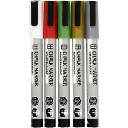 Chalk markers, metallicfärger, spets 1,2-3 mm, 5 st./ 1 förp.