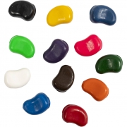 Kritor, Beans, L: 25 mm, tjocklek 15 mm, olika färger, 12 st./ 1 förp.