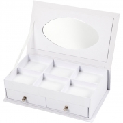 Smyckeskrin, vit, H: 5 cm, stl. 18x10,5 cm, 1 st.