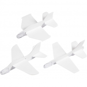 Flygplan, vit, L: 11,5-12,5 cm, B: 11-12 cm, 3 st./ 1 förp.