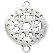 Smyckeberlock, försilvrad, Dia. 14 mm, Hålstl. 1,2 mm, 5 st./ 1 förp.