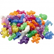 Figurmix, pärlemorsfärger, stl. 25 mm, Hålstl. 4 mm, 700 ml/ 1 burk