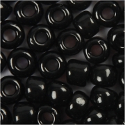 Rocaipärlor, svart, Dia. 3 mm, stl. 8/0 , Hålstl. 0,6-1,0 mm, 500 g/ 1 förp.