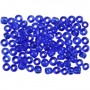 Rocaipärlor, koboltblå, Dia. 4 mm, stl. 6/0 , Hålstl. 0,9-1,2 mm, 25 g/ 1 förp.