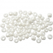 Rocaipärlor, pärlemor, Dia. 4 mm, stl. 6/0 , Hålstl. 0,9-1,2 mm, 500 g/ 1 förp.