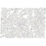 Rocaipärlor, vit, Dia. 1,7 mm, stl. 15/0 , Hålstl. 0,5-0,8 mm, 25 g/ 1 förp.