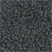 Rocaipärlor, transparent grå, 2-cut, Dia. 1,7 mm, stl. 15/0 , Hålstl. 0,5 mm, 25 g/ 1 förp.