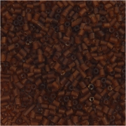 Rocaipärlor, brun, 2-cut, Dia. 1,7 mm, stl. 15/0 , Hålstl. 0,5 mm, 25 g/ 1 förp.