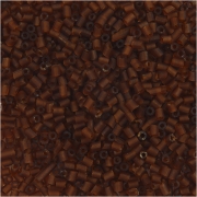 Rocaipärlor, brun, 2-cut, Dia. 1,7 mm, stl. 15/0 , Hålstl. 0,5 mm, 500 g/ 1 påse