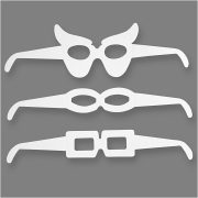 Glasögon, vit, H: 4,5-10 cm, L: 32 cm, 230 g, 16 st./ 1 förp.