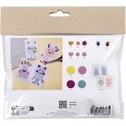 Mini DIY Kit Dekoration, Monster Collage, pastellblå, pastellgrön, pastellrosa, pastelllila, 1 förp.