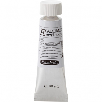 Schmincke AKADEMIE® Acryl color , fluorescent white (840), semi transparent, 60 ml/ 1 flaska