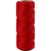 Bambusnöre, röd, tjocklek 1 mm, 65 m/ 1 rl.