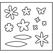 Skärschablon, blommor, stl. 14x15,25 cm, tjocklek 15 mm, 1 st.