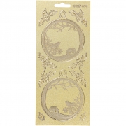 Stickers, guld, julkulor, 10x23 cm, 1 ark