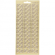 Stickers, guld, hörn, 10x23 cm, 1 ark