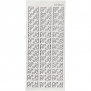 Stickers, silver, hörn, 10x23 cm, 1 ark