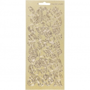 Stickers, guld, fjärilar, 10x23 cm, 1 ark