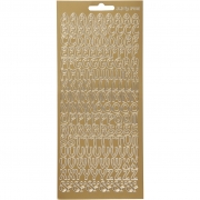Stickers, guld, bokstäver, 10x23 cm, 1 ark