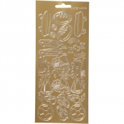Stickers, guld, sport, 10x23 cm, 1 ark