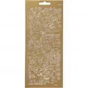 Stickers, guld, lanternor, 10x23 cm, 1 ark