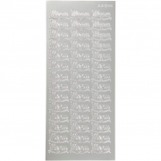 Stickers, silver, menu, 10x23 cm, 1 ark