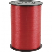 Presentsnöre, röd, B: 10 mm, blank, 250 m/ 1 rl.