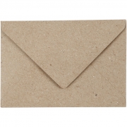 Återvunnet kuvert, beige, kuvertstl. 7,8x11,5 cm, 120 g, 50 st./ 1 förp.