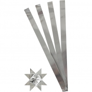 Stjärnstrimlor, silver, L: 73 cm, Dia. 11,5 cm, B: 25 mm, 100 strimlor/ 1 förp.