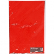 Glanspapper, röd, 32x48 cm, 80 g, 25 ark/ 1 förp.