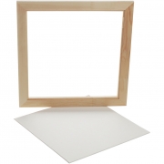 Träram med målarplatta, vit, djup 1,5 cm, stl. 35,8x35,8 cm, 1 st.