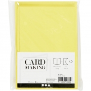 Kort och kuvert, gul, kortstl. 10,5x15 cm, kuvertstl. 11,5x16,5 cm, 110+220 g, 6 set/ 1 förp.