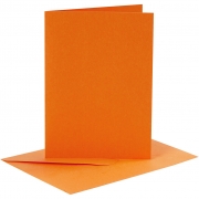 Kort och kuvert, orange, kortstl. 10,5x15 cm, kuvertstl. 11,5x16,5 cm, 110+220 g, 6 set/ 1 förp.