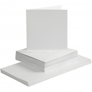 Kort och kuvert, vit, kortstl. 15x15 cm, kuvertstl. 16x16 cm, 120+240 g, 50 set/ 1 förp.