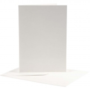 Brevkort, råvit, kortstl. 12,5x17,5 cm, kuvertstl. 14x19 cm, 10 set/ 1 förp.