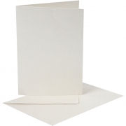 Pärlemorskort, cream, kortstl. 10,5x15 cm, kuvertstl. 11,5x16,5 cm, 10 set/ 1 förp.