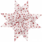 Stjärnstrimlor, röd, vit, L: 44+78 cm, B: 15+25 mm, Dia. 6,5+11,5 cm, 48 strimlor/ 1 förp.