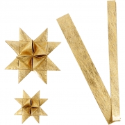 Stjärnstrimlor, guld, L: 44+78 cm, Dia. 6,5+11,5 cm, B: 15+25 mm, 32 strimlor/ 1 förp.