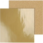 Designpapper, guld, 30,5x30,5 cm, 120+128 g, 2 ark/ 1 förp.