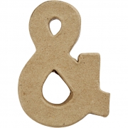 Pappsymbol, &, H: 10 cm, B: 7,5 cm, tjocklek 1,7 cm, 1 st.