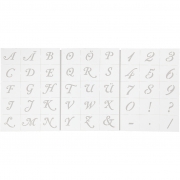 Schabloner, bokstäver och siffror, H: 20-30 mm, A5, 148x210 mm, 3 ark/ 1 förp.