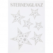 Stencil, stjärnglans, A4, 210x297 mm, 1 st.