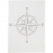 Stencil, kompass, A4, 210x297 mm, 1 st.