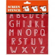 Screen stencil, alfabet, 20x22 cm, 1 ark