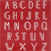 Screen stencil, alfabet, 20x22 cm, 1 ark