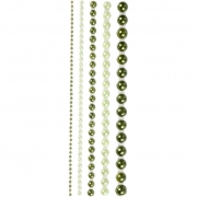 Rhinestones, grön, stl. 2-8 mm, 140 st./ 1 förp.